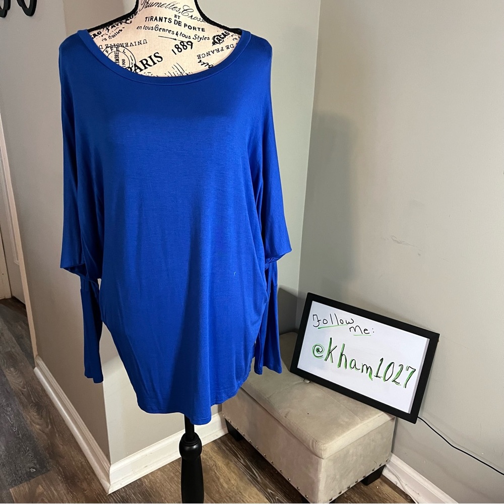 Royal Blue Long Sleeve Dolman Top by Mia Size XL